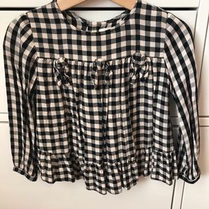 Zara girls checkered blouse